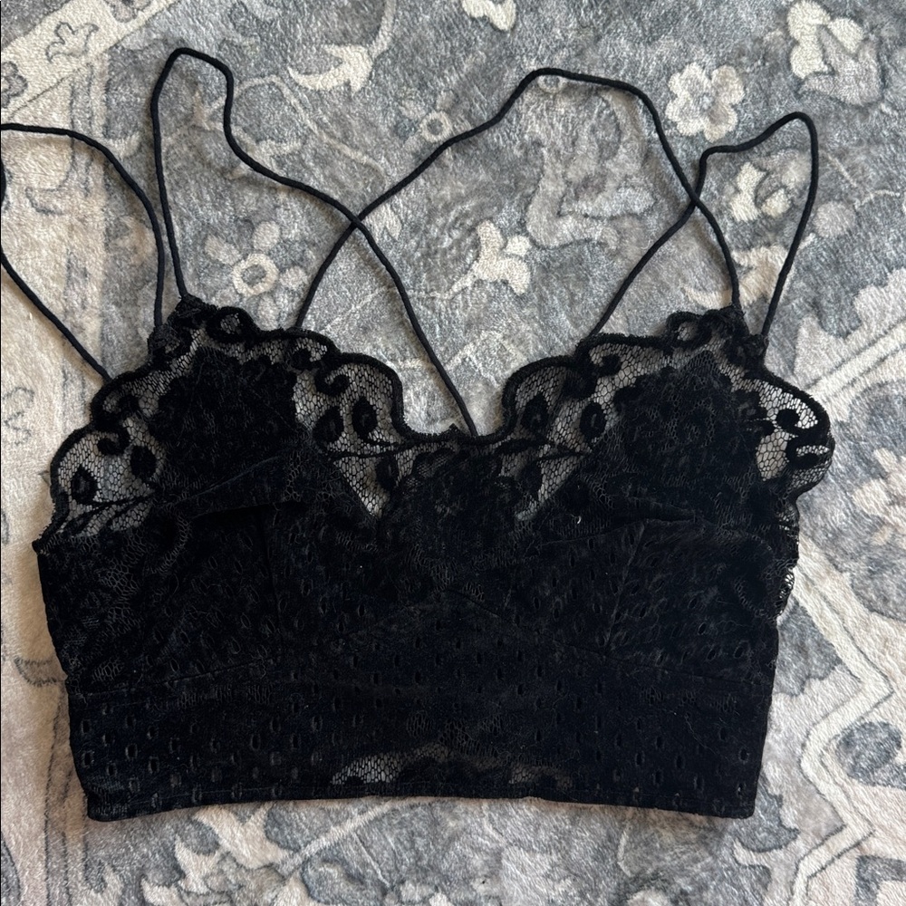 Free People Black Lace Bandeau